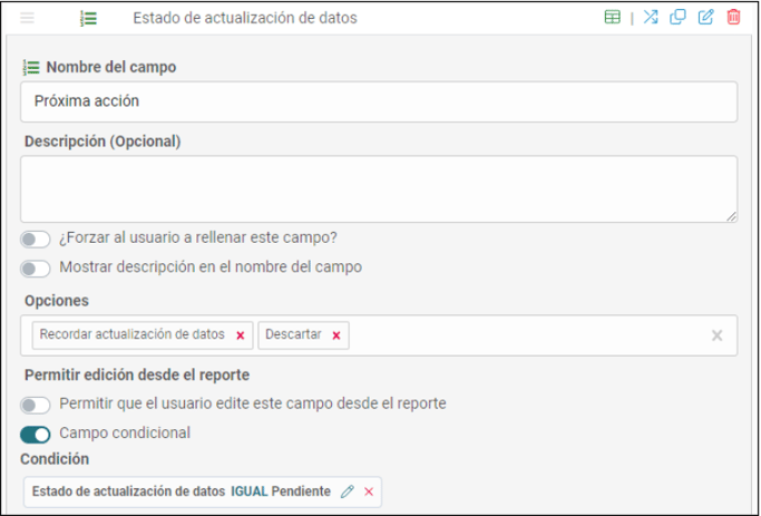 Campos condicionales en AKTEK iO