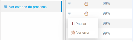 pausa de procesos automizados