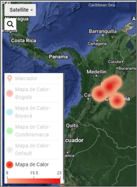 Capas de mapa de calor en AKTEK iO