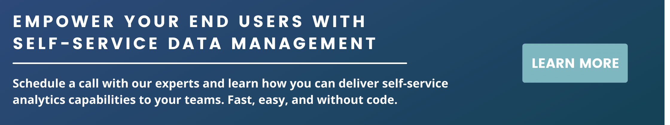 empower your users with self-service data management