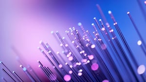 fiber optic cables close up