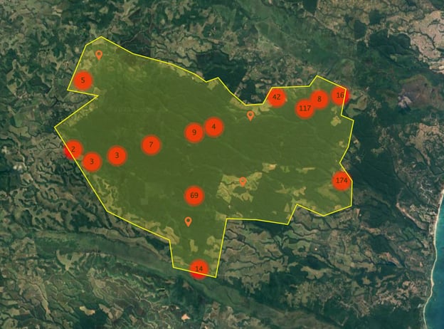 Geofence monitoring illegal logging in Pau Brasil National Park