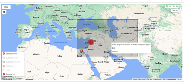 location pin information in dashboard maps