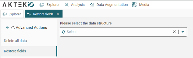 deleted data fields restoration on AKTEK iO