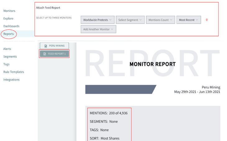 AKTEK iO reportes con menciones de ejemplo