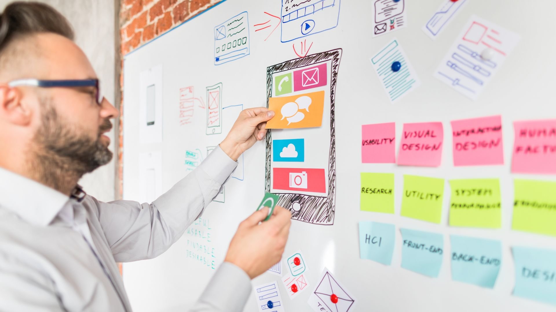 Designer working on UX app development