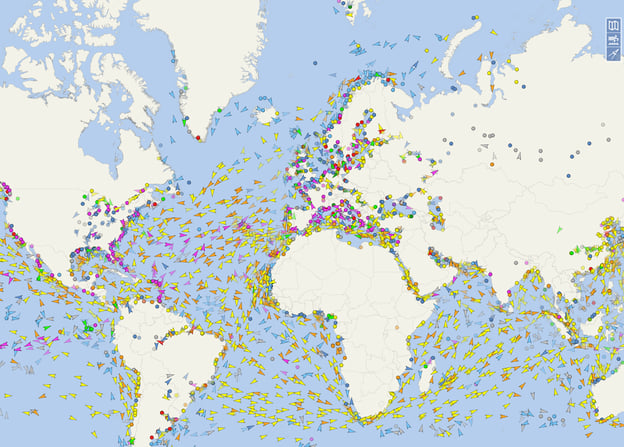 transponder data from sea vessels